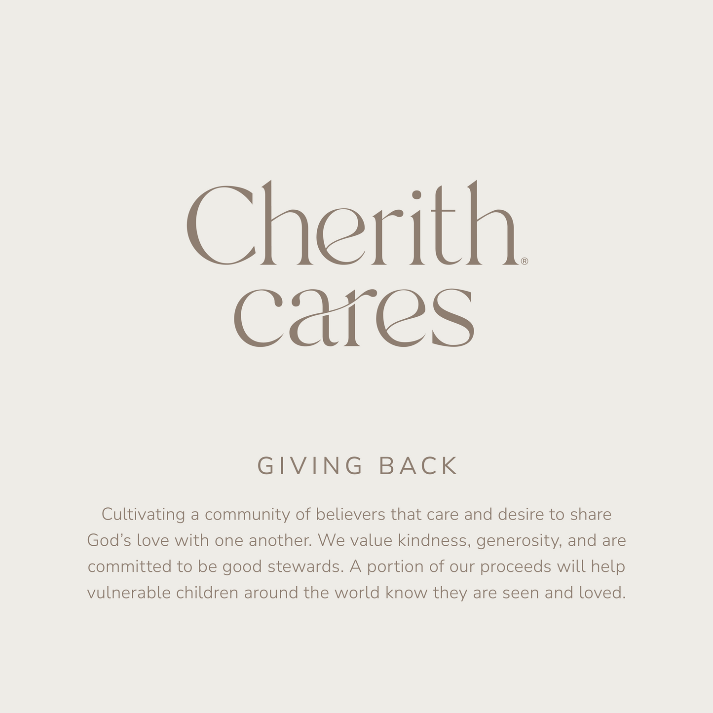 Cherith® Cares | Modern Christian Stationery | Giving Back