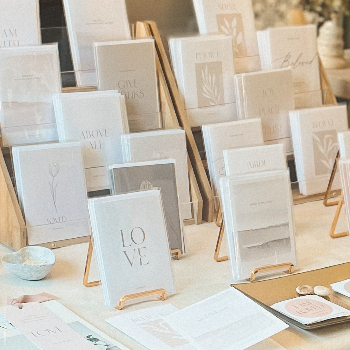 Cherith® display of greeting cards and stationery items.