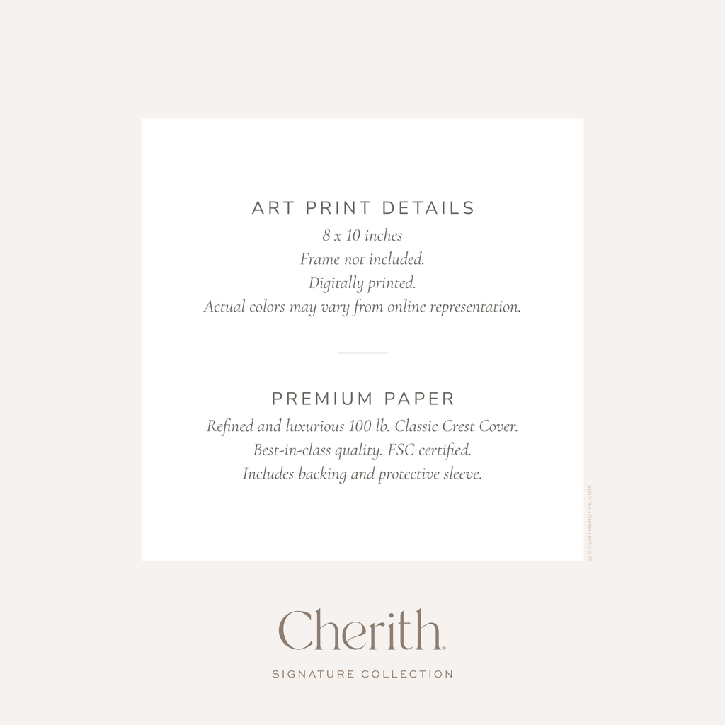 Cherith® art print details.