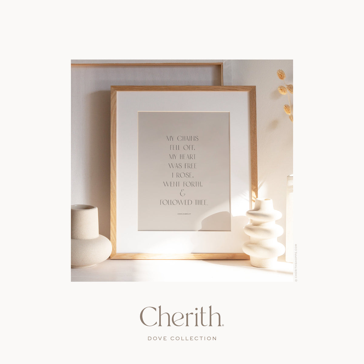 And Can It Be Charles Wesley hymn art print in an oak frame, by Cherith.