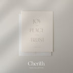 Joy and Peace As You Trust Romans 15:13 cream card, by Cherith.