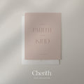 Love Is Patient, Love Is Kind 1 Corinthians 13:4 pink card, by Cherith.
