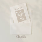 Believe John 11:25 card, tucked into an envelope, by Cherith.