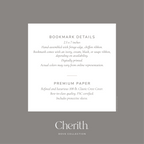 Cherith® bookmark details.