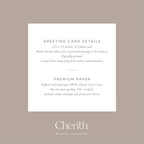 Cherith® greeting card details.