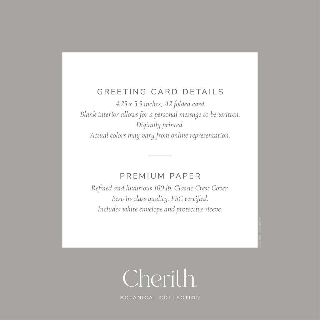 Cherith® greeting card details.