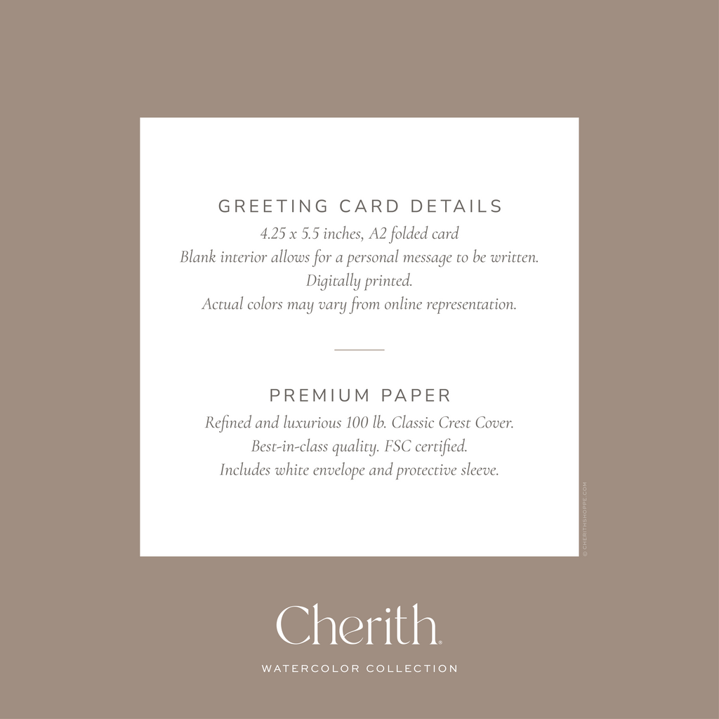 Cherith® greeting card details.