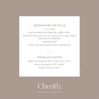 Cherith® bookmark details.