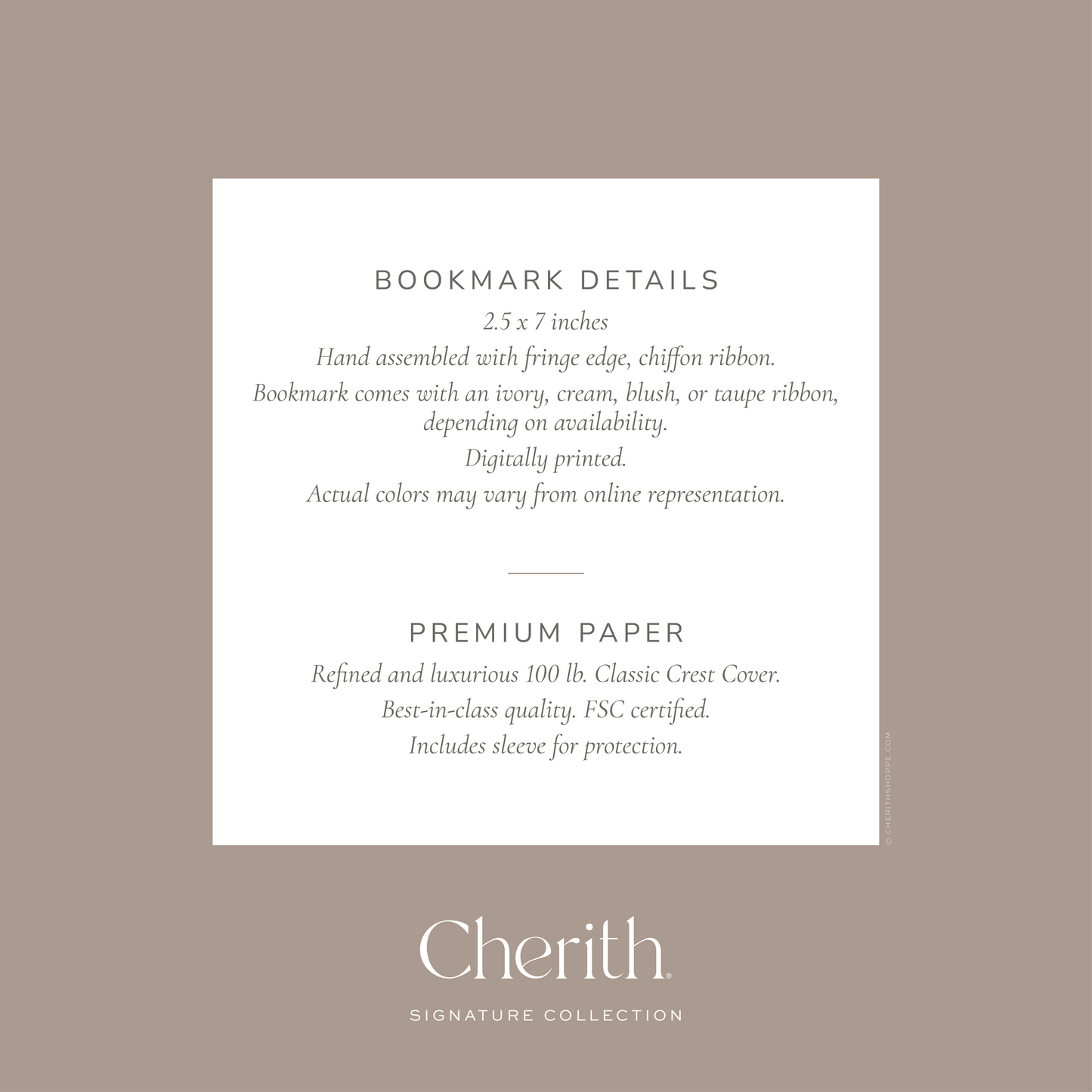 Cherith® | Modern Christian Stationery | Bookmark