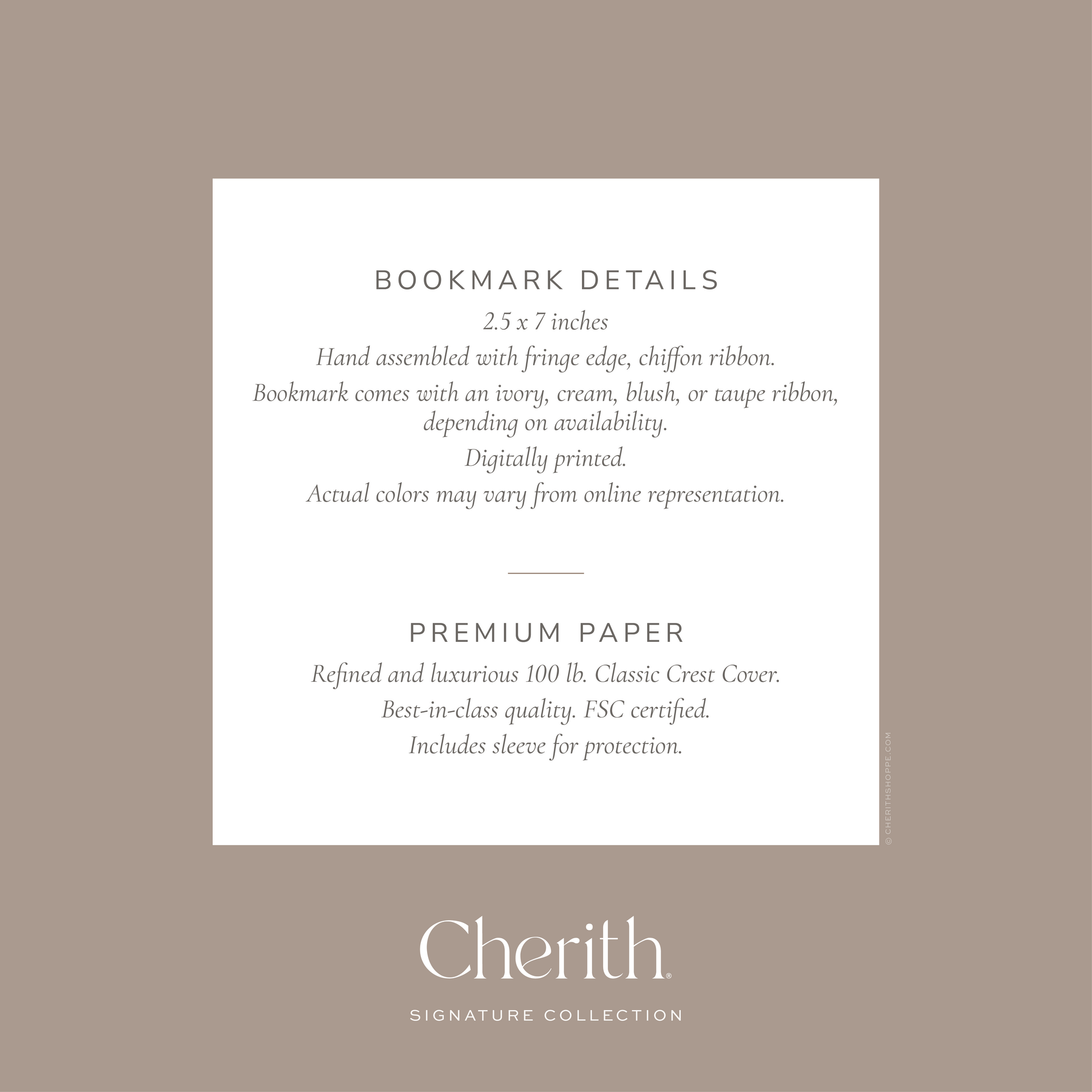 Cherith® | Modern Christian Stationery | Bookmark