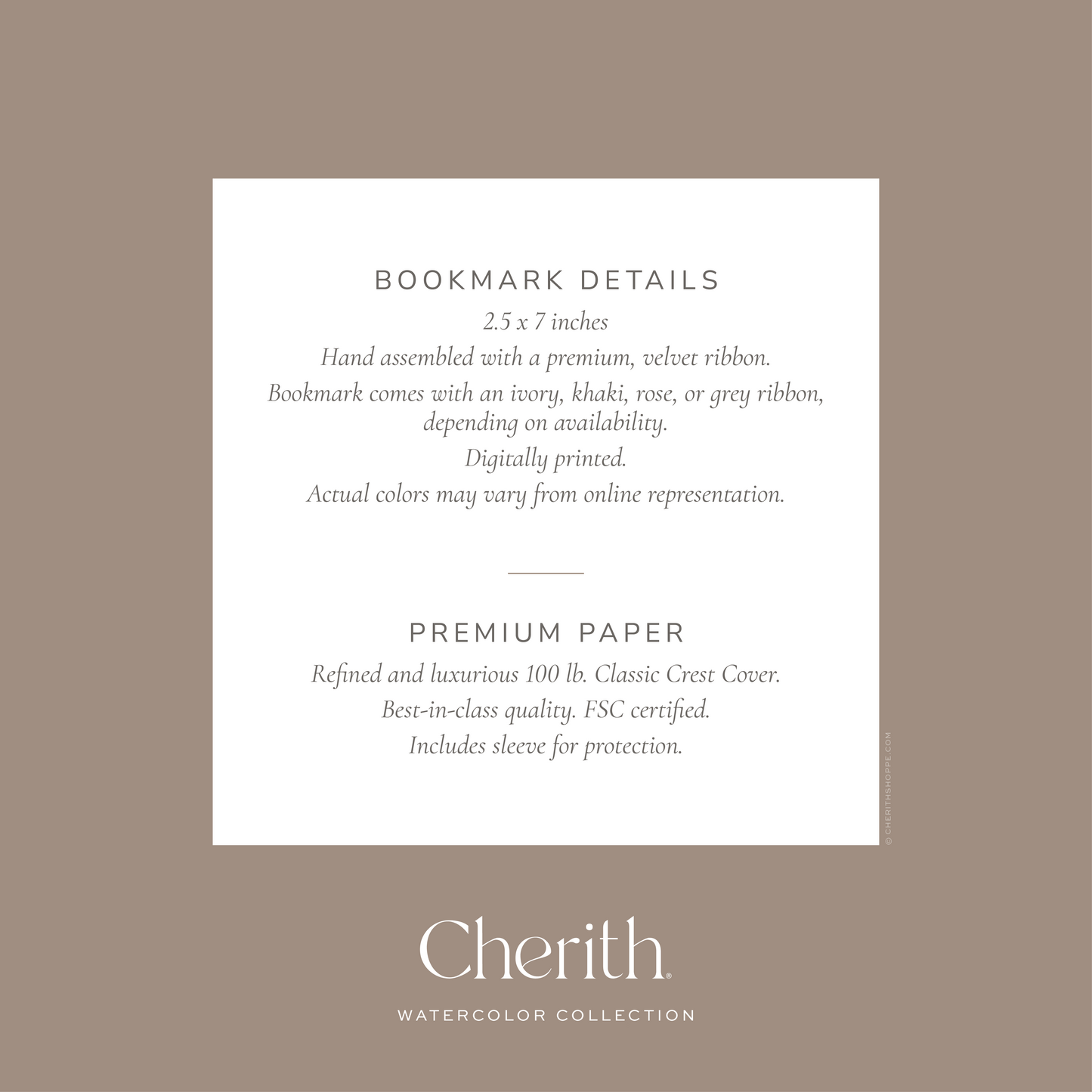 Cherith® | Modern Christian Stationery | Bookmark